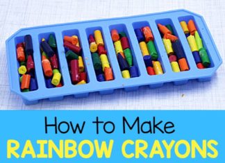 Birthday Decoration : How to Melt Crayons in the Microwave to make your own rainbow crayons. Perfect f…