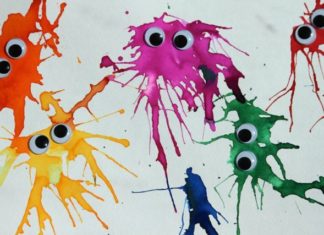 Birthday Inspiration: Basteln mit Kindern: Wasserfarbenmonster