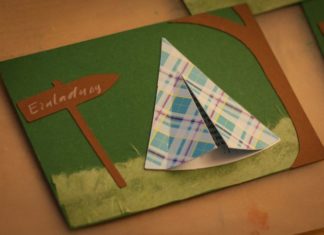 Birthday Inspiration: Einladungskarte Zeltplatz Bastelvorlage für Outdoor Kindergeburtstag