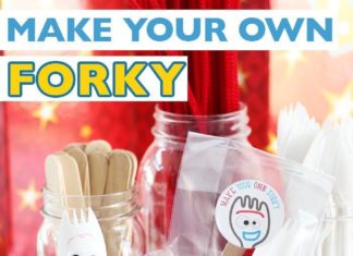 Birthday Party : Make Your Own Forky for a Toy Story Party (FREE Printable Labels)