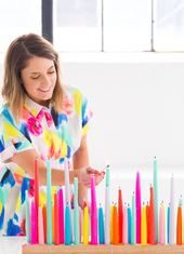 Birthday Decoration : Rainbow DIY Taper Candle Holder – Sugar & Cloth