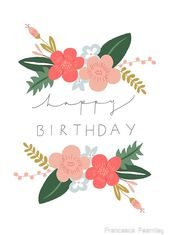 Birthday Quotes : ‘Fiona Happy Birthday/Greetings Card’ Greeting Card by Francesca Fearnley