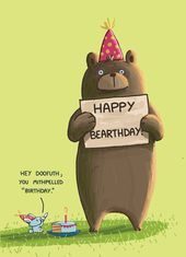 Birthday Quotes : Happy Bearthday Greeting Card