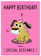 Birthday Quotes : Quarantine Birthday Card – Cute Dog