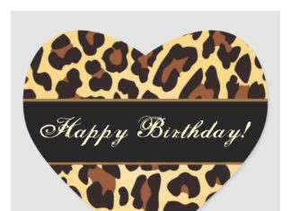 + 112 happy birthday wishes : Gold Black Leopard Happy Birthday Heart Sticker
