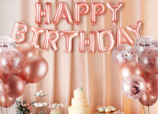 + 74 birthday party decorations : 50pc Rose Gold Party Decorations Kit – 12 inch Rose Gold Balloons & Confetti Balloons – Happy Birthday Banner – Rose Gold Table Runner – White & Rose Gold Ribbon – Rose Gold Party Supplies