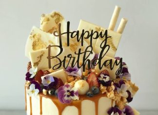 + 112 happy birthday wishes : Gold Happy Birthday Cake Topper