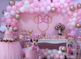 + 74 birthday party decorations : Festa da Minnie rosa: 85 decorações encantadoras e delicadas