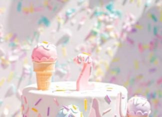 + 74 birthday party decorations : Ice Cream Birthday Cake