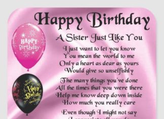 + 112 happy birthday wishes : Sister Poem – Happy Birthday Design Square Sticker