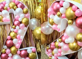 + 74 birthday party decorations : 5ft Large DIY balloon mosaic birthday number 2