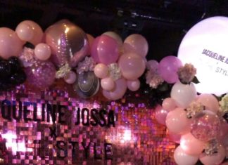 + 74 birthday party decorations : Corporate rose gold sequin backdrop and branded balloon arch