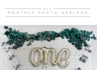+ 74 birthday party decorations : DIY Monthly Photo Garland and Girl’s First Birthday | brepurposed