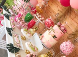 + 74 birthday party decorations : Flamingos & Pineapples Baby Shower Party Ideas | Photo 1 of 10