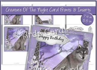 + 112 happy birthday wishes : Creature Of The Night 7.4in & 5.5in Card Fronts & Inserts