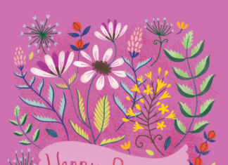 + 112 happy birthday wishes : Flowers and ribbon – Birthday Card (Free) | Greetings Island