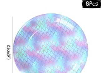 + 74 birthday party decorations : MEIDDING Girl Birthday Party Disposable Tableware Set Mermaid Party Balloon Plates Cups Banner Wedding Decoration Baby Shower – 8pcs 9 inch plates