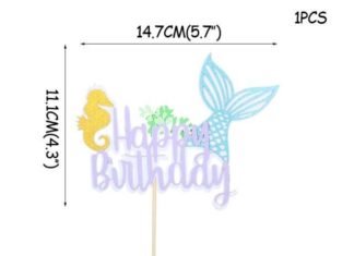 + 74 birthday party decorations : MEIDDING Girl Birthday Party Disposable Tableware Set Mermaid Party Balloon Plates Cups Banner Wedding Decoration Baby Shower – 1pc cake topper