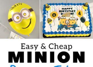 + 74 birthday party decorations : Minion Party Ideas- Birthday Cake, Fruit Tray, Minion Balloons and FREE printable cake topper | Feeling Nifty