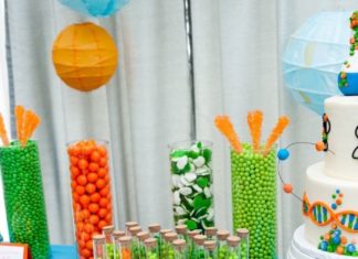 + 74 birthday party decorations : Modern Science Birthday Party | Kara’s Party Ideas