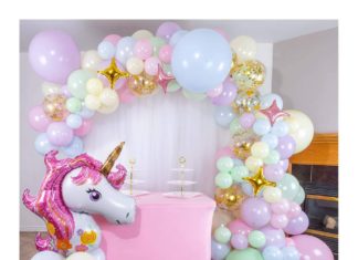 + 74 birthday party decorations : 16ft Pastel Rainbow Unicorn Balloon Arch and Garland Kit