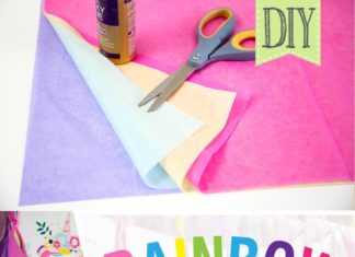 + 74 birthday party decorations : Rainbow Tissue Paper Tassel Garland DIY – Press Print Party
