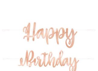 + 74 birthday party decorations : Rose gold Birthday Banner